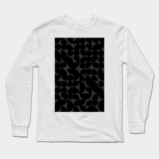 Black Colored Geometric Pattern - Shapes #3 Long Sleeve T-Shirt